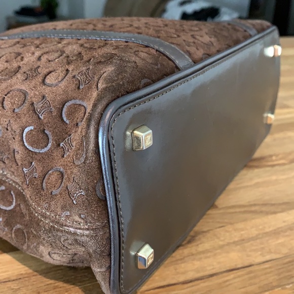 AUTHENTIC Celine Suede Monogram Handbag - Picture 8 of 16